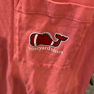 Vineyard Vines Shirt youth xl  Red Football Whale Long Sleeve Pocket Tee